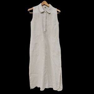 Malvin Hamburg Germany Women’s Beige I love linen Maxi Dress Pintuck Sz M Us 8